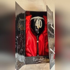 Hand painted wine glass with "40" beautiful Crystal encrusted - new in box